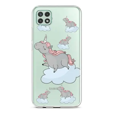 Kryt TopQ Samsung A22 5G silikon Grey Unicorns 65076