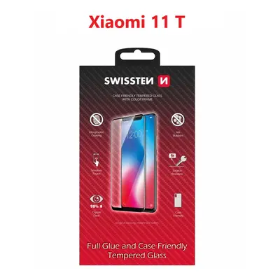 Sklo swissten full glue, color frame, case friendly xiaomi 11t černé