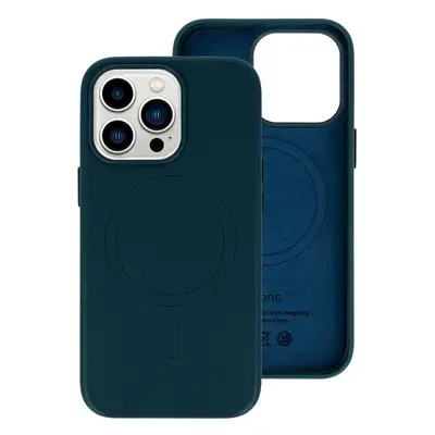 Zadní kryt MagSafe Leather pro Iphone 15 Plus Navy