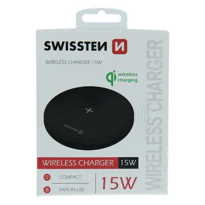 Swissten wireless nabíječka 15w černá