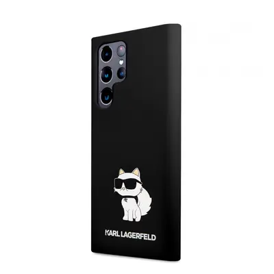 Karl Lagerfeld Liquid Silicone Choupette NFT Zadní Kryt pro Samsung Galaxy S23 Ultra Black