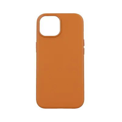 Kryt TopQ Leather iPhone 15 s MagSafe oranžový 105069