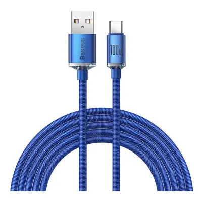 Baseus CAJY000503 Crystal Shine Series Datový Kabel USB - USB-C 100W 2m Blue