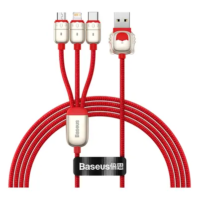 Kabel Baseus Year of the Tiger 3 in 1 - USB na Type C, Lightning, Micro USB - 3,5A 1,2 metru (CA