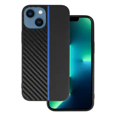 Tel Protect CARBON pouzdro pro iPhone 13 mini černé s modrým pruhem