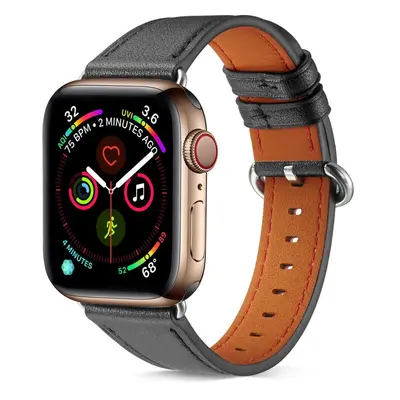 Kožený řemínek TopQ Luxury pro Apple Watch 3-4-5-6-SE 38-40mm černý 65852