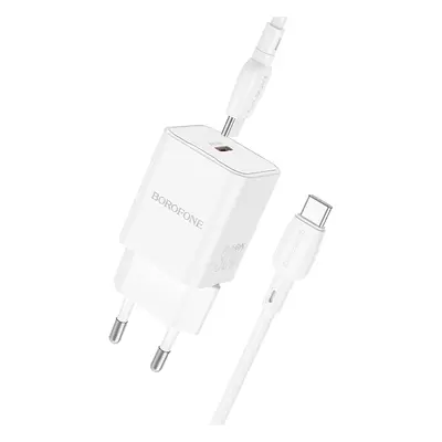 Rychlonabíječka Borofone BN13 vč. USB-C datového kabelu 30W bílá