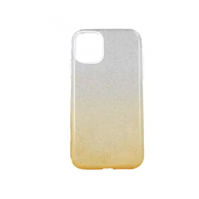 Kryt TopQ iPhone 13 glitter stříbrno-oranžový 64841