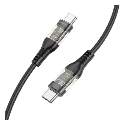 Borofone kabel BU37 Transparent Exploration - typ C na typ C - 60W 1,2 metru černý