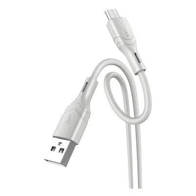 Borofone kabel BX99 Method - USB na MicroUSB - 2,4A 1 metr šedý