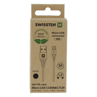 Datový kabel swissten usb/micro usb černý 1,2m (eco balení)