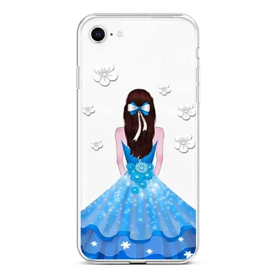 Kryt TopQ iPhone SE 2022 silikon Blue Princess 74004