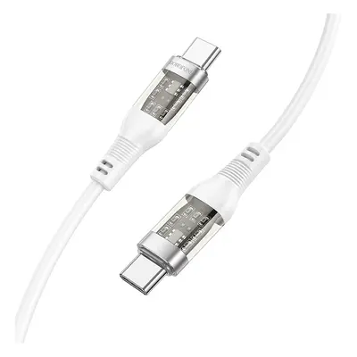 Borofone kabel BU37 Transparent Exploration - typ C na typ C - 60W 1,2 metru bílý