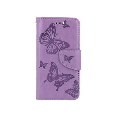 Pouzdro TopQ iPhone SE 2022 knížkové Butterfly fialové 75013