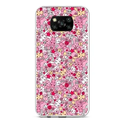 Kryt TopQ Xiaomi Poco X3 silikon Pink Bunnies 60786