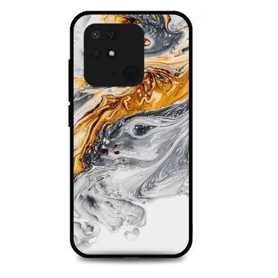 Kryt TopQ LUXURY Xiaomi Redmi 10C pevný Marble šedo-zlatý 75131