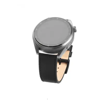 Kožený řemínek FIXED Leather Strap s Quick Release 22mm pro smartwatch, černý