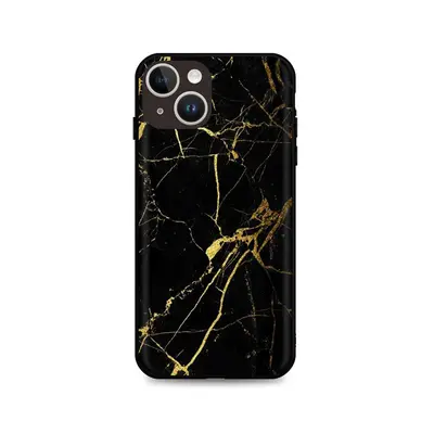 Kryt TopQ LUXURY iPhone 15 pevný Marble černo-zlatý 111299