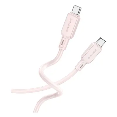 Borofone kabel BX94 Crystal color - typ C - 60W 3A 1 metr světle růžový