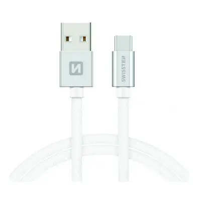 Datový kabel Swissten USB-C (Type-C) 2m stříbrný 30523