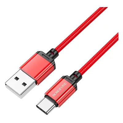 Kabel Borofone BX87 Sharp - USB na typ C - 3A 1 metr červený