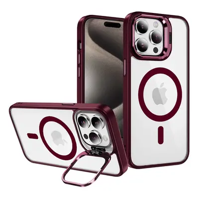 Tel Protect Kickstand Magsafe pouzdro pro Iphone 14 Pro Max burgundy