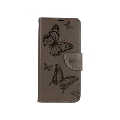 Pouzdro TopQ Samsung A22 knížkové Butterfly šedé 63571