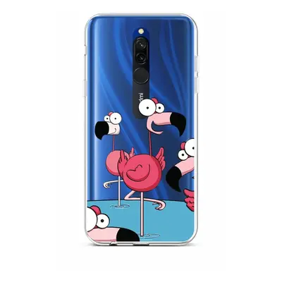 Kryt TopQ Xiaomi Redmi 8 silikon Cartoon Flamingos 48213