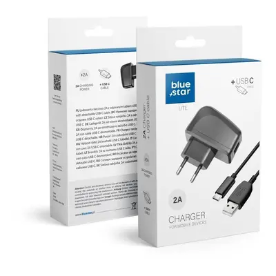 Nabíječka Blue Star USB-C (Type C) 2A černá