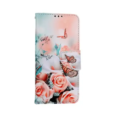 Pouzdro TopQ Xiaomi Redmi Note 12S knížkové Růže s motýlem 107426