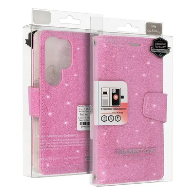 Knížkové pouzdro Liavec Glitter Magsafe pro Samsung Galaxy S23 Ultra pink