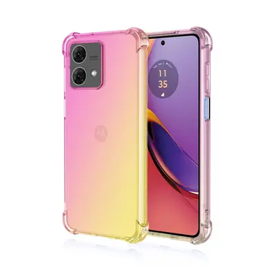 Kryt TopQ Motorola Moto G84 5G Shock duhový růžovo-žlutý 120950