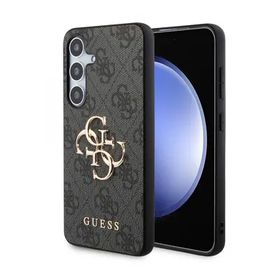 Guess PU 4G Metal Logo Zadní Kryt pro Samsung Galaxy S24+ Grey