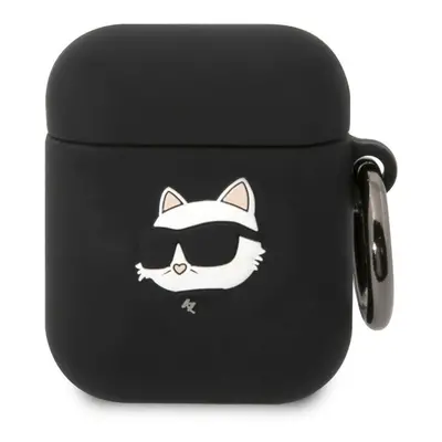 Karl Lagerfeld 3D Logo NFT Choupette Head Silikonové Pouzdro pro Airpods 1/2 Black