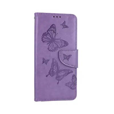 Pouzdro TopQ Samsung A14 knížkové Butterfly fialové 111954