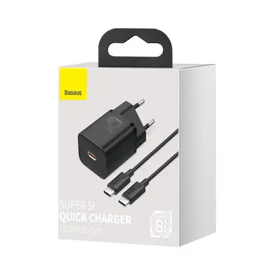 Rychlonabíječka Baseus Super Si 25W včetně datového kabelu USB-C černá 84910