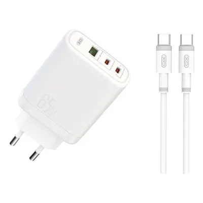 Rychlonabíječka XO CE04 vč. datového kabelu USB-C 65W bílá 123247