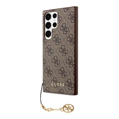 Guess 4G Charms Zadní Kryt pro Samsung Galaxy S23 Ultra Brown