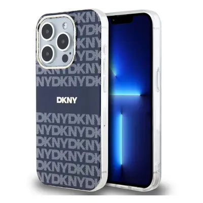 Zadní Kryt DKNY PC/TPU Repeat Pattern Tonal Stripe Magsafe pro iPhone 15 Pro modrý