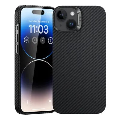 Zadní kryt Magnetic Armor Air Kevlar Metal Frame 600D pro iPhone 15 Plus černý