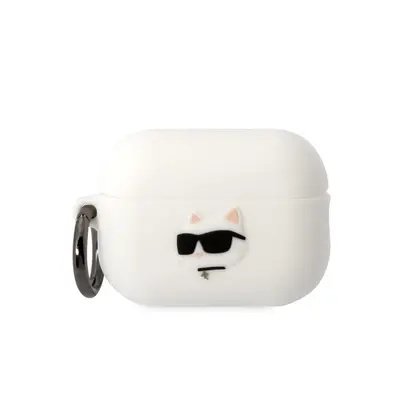 Karl Lagerfeld 3D Logo NFT Choupette Head Silikonové Pouzdro pro Airpods Pro 2 White