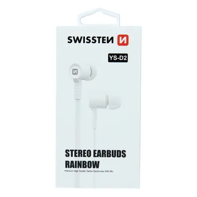 Sluchátka swissten earbuds rainbow ys-d2 bílá