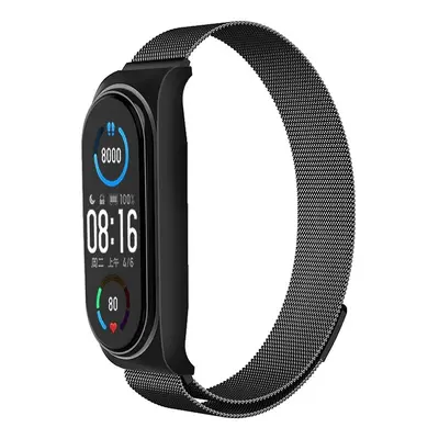 Kovový řemínek TopQ Metal pro Xiaomi Mi Band 5-6 černý 123341