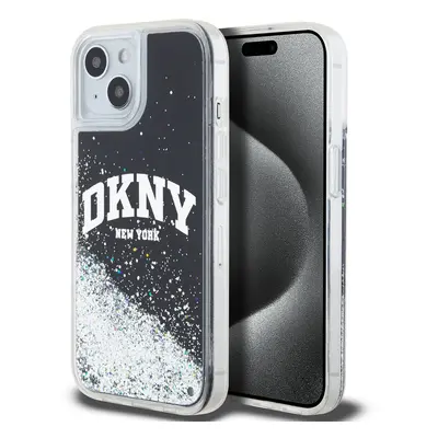 Zadní Kryt DKNY Liquid Glitter Arch Logo na iPhone 15 Black