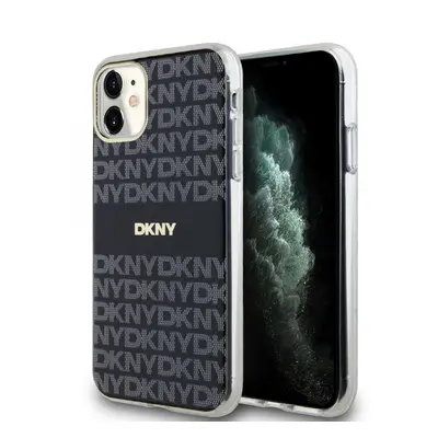 Zadní Kryt DKNY PC/TPU Repeat Pattern Tonal Stripe Magsafe pro iPhone 11 černý