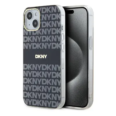 Zadní Kryt DKNY PC/TPU Repeat Pattern Tonal Stripe Magsafe pro iPhone 13 černý