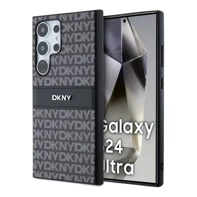 Zadní Kryt DKNY PC/TPU Repeat Pattern Tonal Stripe pro Samsung S24 Ultra černý