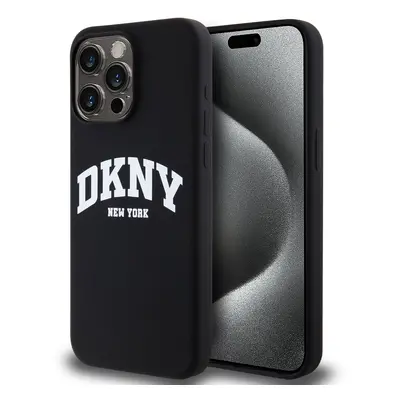 Zadní Kryt DKNY Liquid Silicone Arch Logo MagSafe pro iPhone 14 Pro Max černý