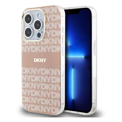 Zadní Kryt DKNY PC/TPU Repeat Pattern Tonal Stripe Magsafe pro iPhone 13 Pro růžový