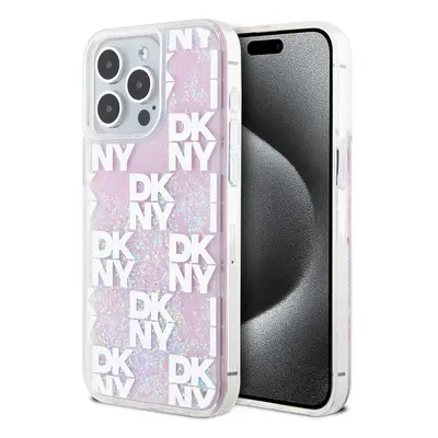 Zadní Kryt DKNY Liquid Glitter Checkered Pattern na iPhone 15 Pro Max Pink